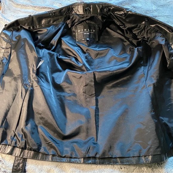 WINLIT New York‎ Women's Leather Jacket Belted Small - Picture 8 of 10